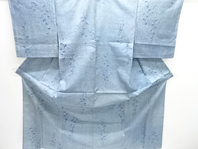 アンティーク　枝葉模様本場大島紬単衣着物(染)